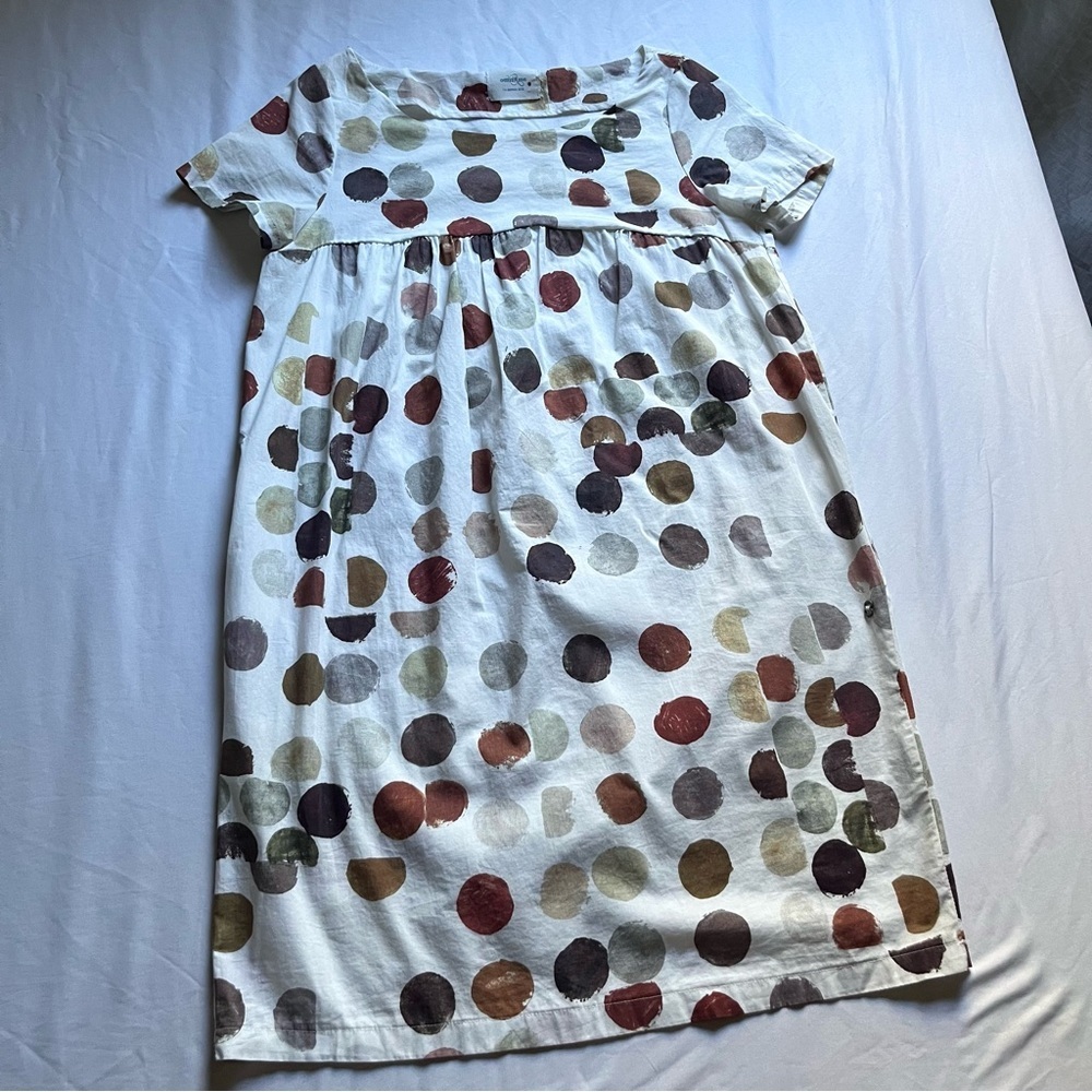 OTTOD’AME ivory dot‎ print watercolor short sleeve mini dress